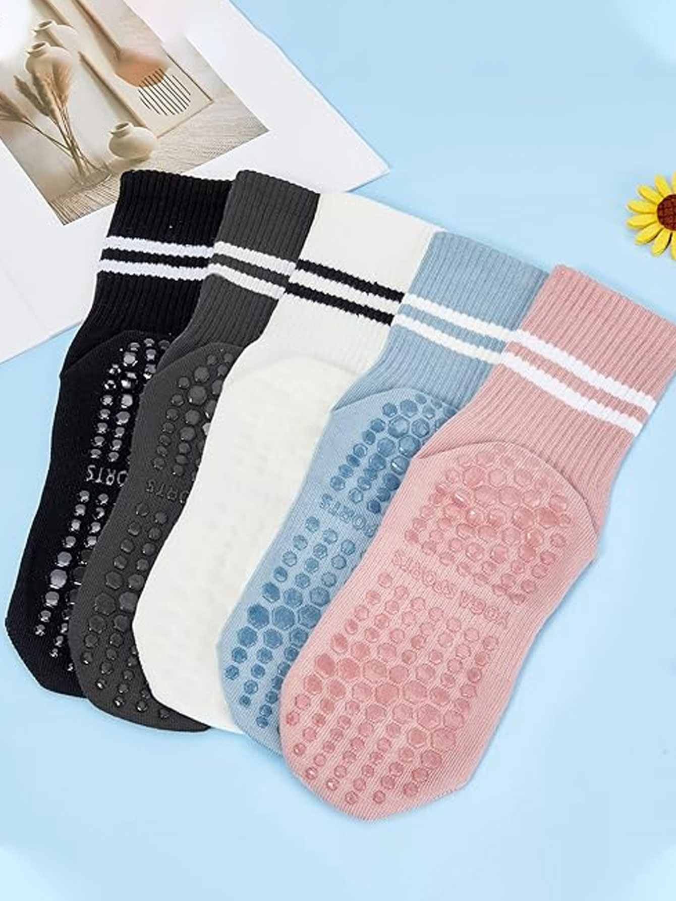 3 Paia di Calzini da Yoga, Ant - Medias Para Pilates Y Yoga recensione e prezzo
